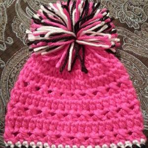 Pretty In Pink Newborn Pom Pom Hat on Luulla
